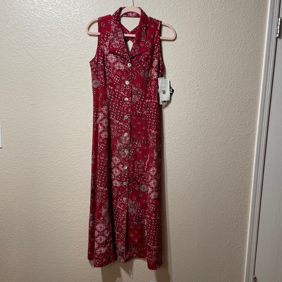 K studio cranberry dress. Long polyester. - Picture 1 of 12
